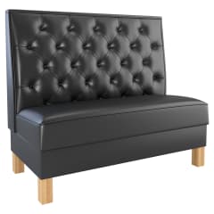 
Button Tufted Booth with Wood Legs