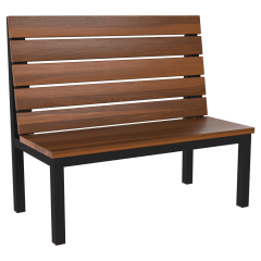 
Ottis Metal Booth with Slat Wood Back