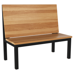 
Ottis Metal Booth with Solid Wood Back