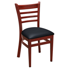 Ladder Back Metal Chair with Wood Look