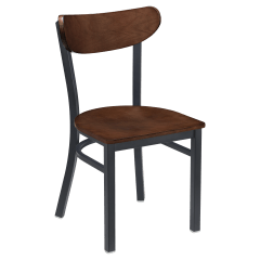 Curvy Metal Chair with Wood Back