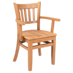 Vertical Slat Wood Restaurant Chair with Arms
