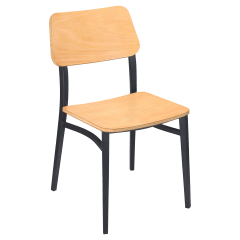 Luca Metal Chair with Wood Back