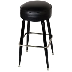 Backless Swivel Bar Stool with Footrest 