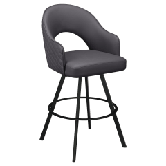 Invicta Premium Bucket Swivel Bar Stool with Circular Frame