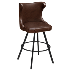 Darlo Premium Bucket Swivel Bar Stool with Circular Frame
