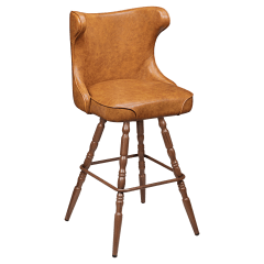 Darlo Premium Bucket Swivel Bar Stool with Vintage Frame