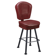 Lusso 3-Channel Premium Casino Bucket Bar Stool with Arched-Oval Frame
