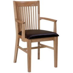 Elongated Vertical Slat Back Arm Chair 