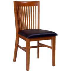 Elongated Back Wood Restaurant Chair
