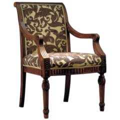 Go-Al Fully Upholstered Wood Arm Chair 