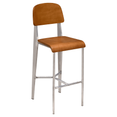 Nico Bar Stool with Wood Back in Clear Coat Finish