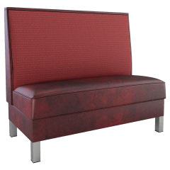 Plain Back Restaurant Booth with Metal Legs