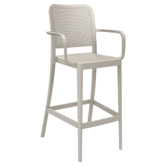 Rowan Perforated Outdoor Resin Bar Stool with Arms