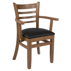 Ladder Back Wood Restaurant Chair with Arms