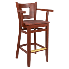 Premium US Made Duna Wood Bar Stool With Arms