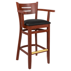 Premium US Made Henry Wood Bar Stool with Arms