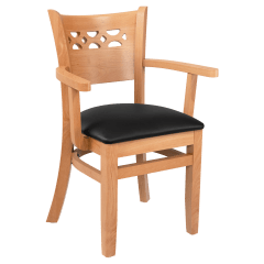 Premium US Made Leonardo Wood Chair With Arms