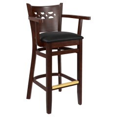 Premium US Made Leonardo Wood Bar Stool With Arms