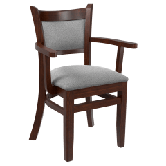 Premium Padded Back Wood Chair with Arms