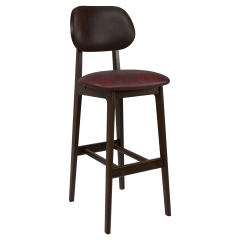 Gisselle Wood Bar Stool with Padded Back