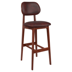Gisselle Wood Bar Stool with Padded Back