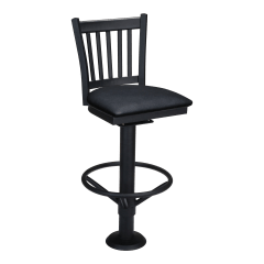 Vertical Slat Bolt Down Metal Swivel Bar Stool
