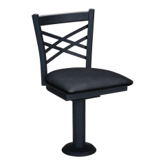 X Back Bolt Down Swivel Metal Chair