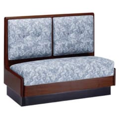 Wood Booth with Upholstered 2 Panel Back