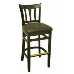 Modern Vertical Slat Wood Bar Stool