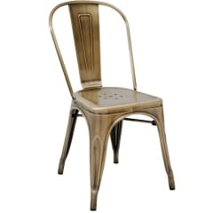 Bistro Style Metal Chair in Brass Finish