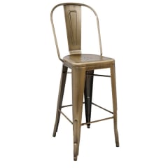 Bistro Style Metal Bar Stool in Brass Finish