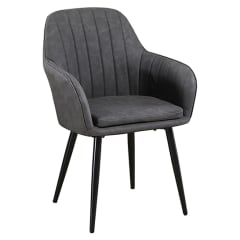 Grey Vinyl Metal Lounge Chair