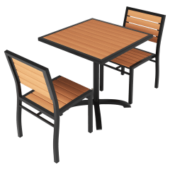 Set of Black Heavy Duty Aluminum Patio Chairs with Table