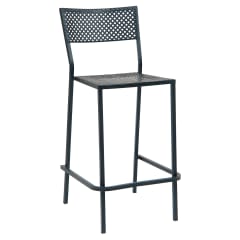 Black Checkered Outdoor Metal Bar Stool