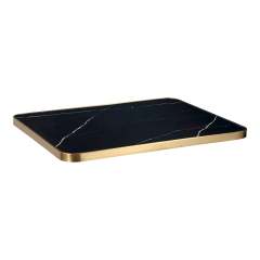 Sintered Stone Indoor / Outdoor Table Top with Stainless Steel Edge