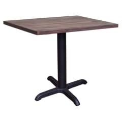 Industrial Series Restaurant Table with X Prong Base and Wood Top