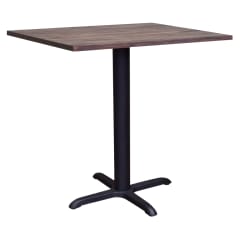 Industrial Series Bar Table with Wood Top and X Prong Base