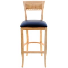 Beidermeir Wood Bar Stool - Natural Finish with a Black Vinyl Seat