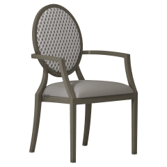 Deco Lotus Back Aluminum Arm Chair
