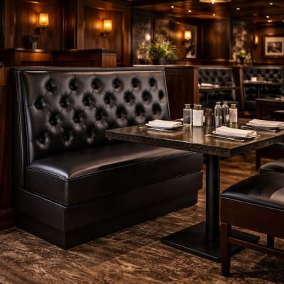 button tufted restaurant booth