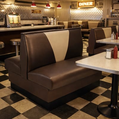 V back restaurant booth