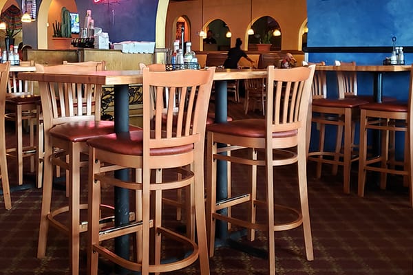 American made vertical slat wood restaurant bar stools