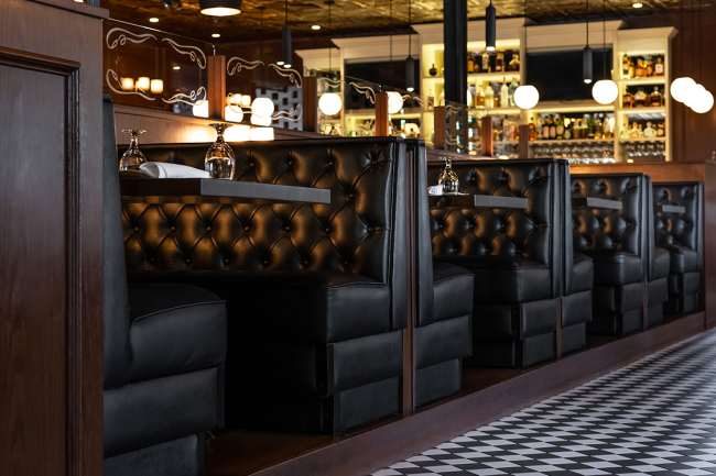 Button Tufted Booth