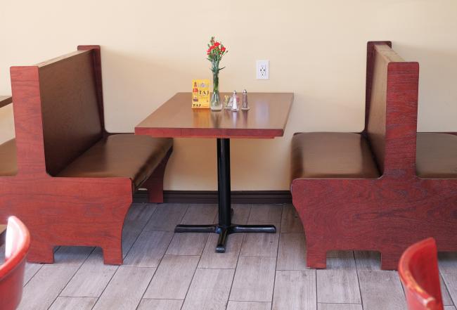 Balanced restaurant interior lighting materials seating
