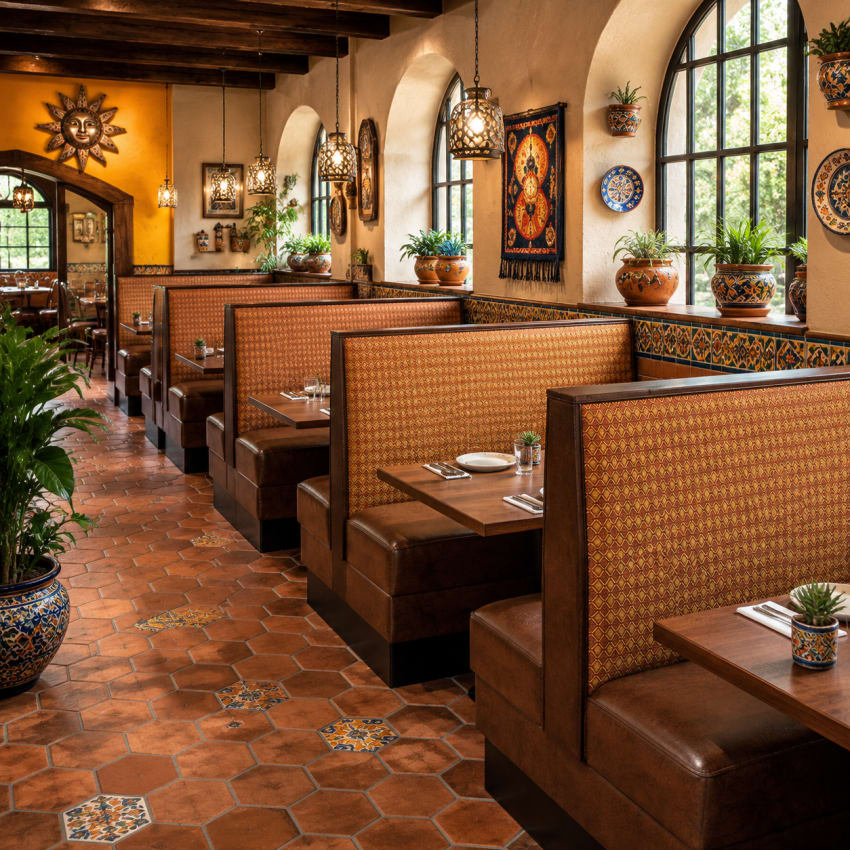 Mexican restaurant booths for families and groups