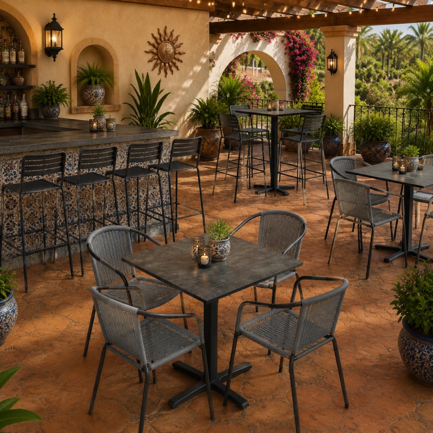Outdoor Mexican restaurant seating for patios