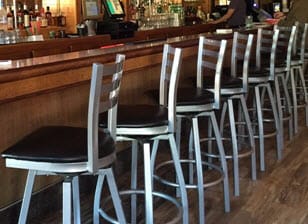 Metal ladder back bar stools