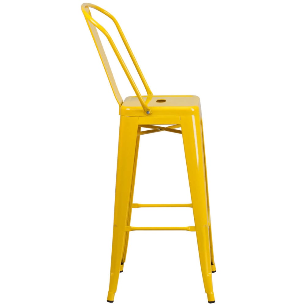 Yellow Bistro Style Metal Bar Stool (1000 x 1000 Pixel)