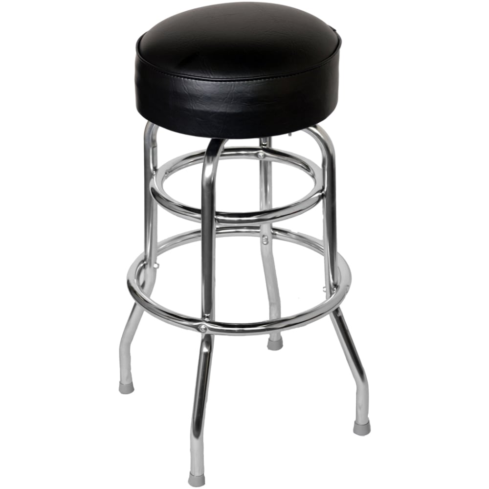 Chrome Bar Stool With A Single Double Ring, Bar Stools Fort Myers Florida